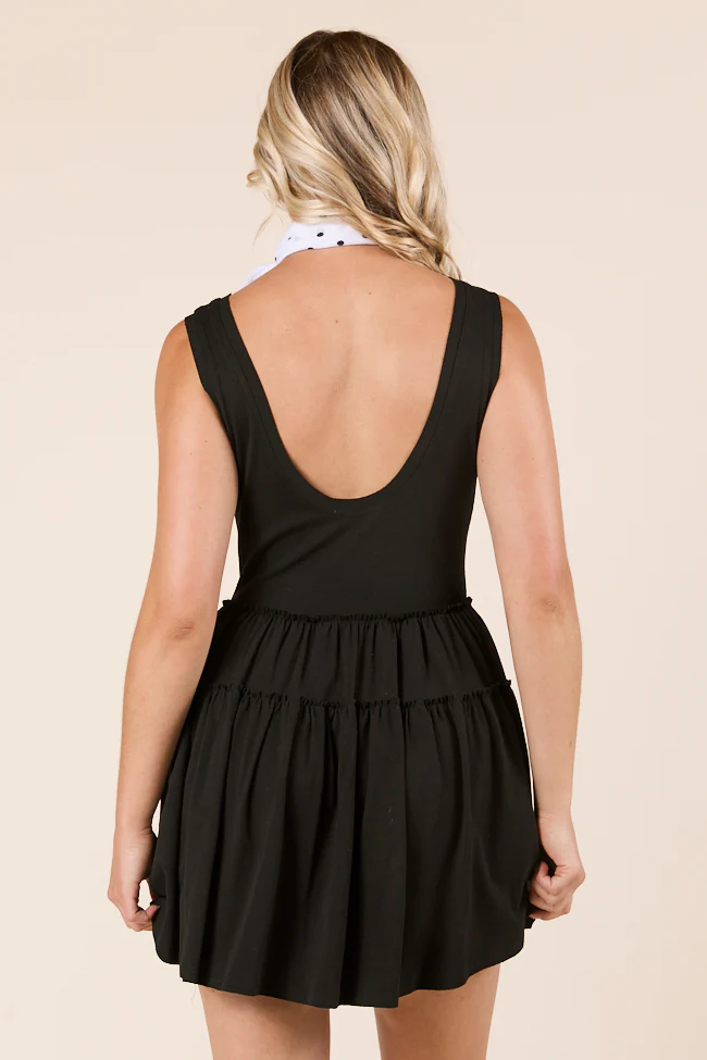 Logan Tiered Black Knit Romper - Terpint