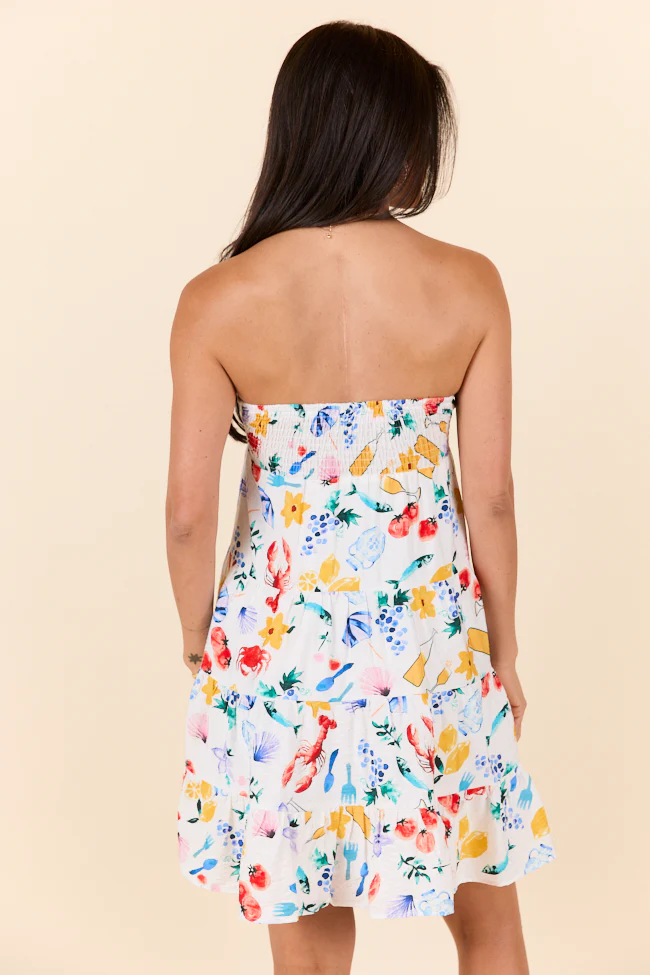 Sweet Thing Summer Girl Dinner Strapless Printed Mini Dress FINAL SALE - Terpint