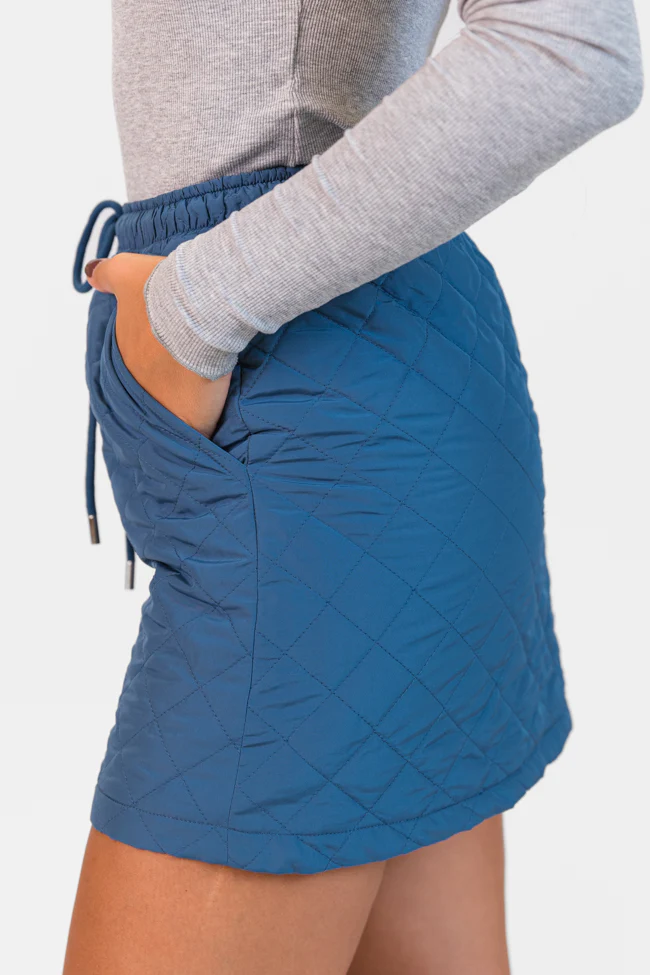 Colder Weather Blue Quilted Skort FINAL SALE - Terpint