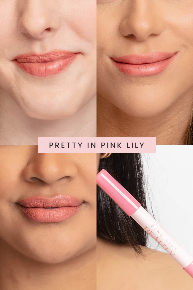 Pink Lily Beauty Double Bloom Dual Lipstick and Lip Liner - Pretty in Pink Lily FINAL SALE - Terpint