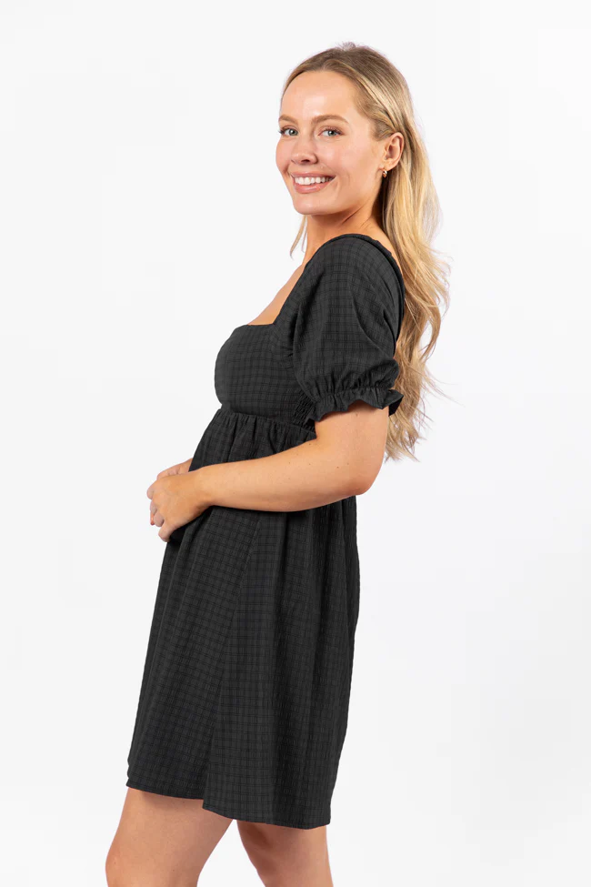 All My Days Black Square Neck Printed Mini Dress FINAL SALE - Terpint