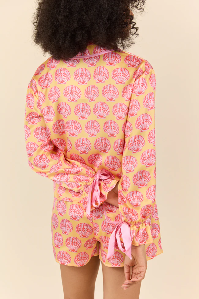Seashell Serenity Satin Pajama Top FINAL SALE - Terpint