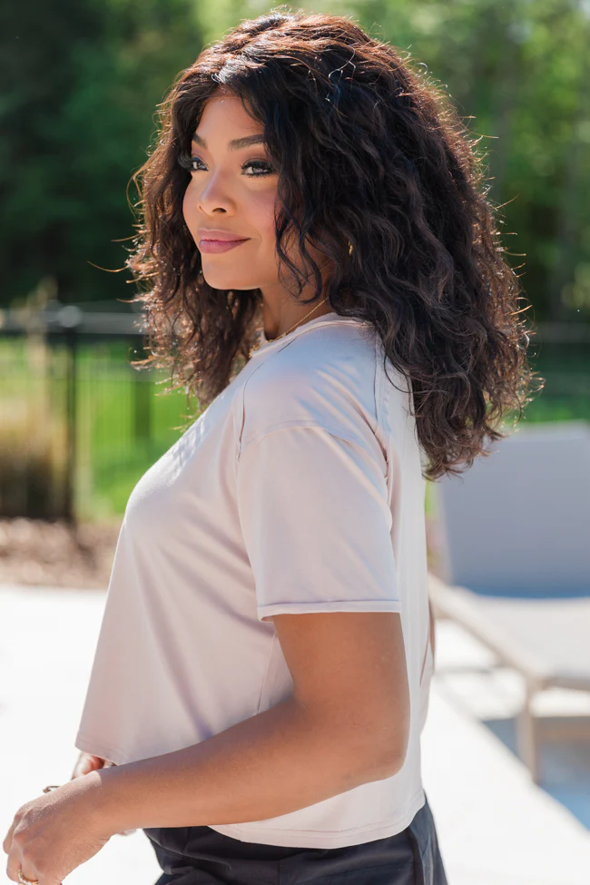 One Step Ahead Taupe Cropped Tee FINAL SALE - Terpint