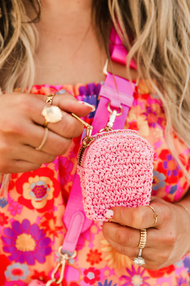 Boardwalk Bay Adult Woven Pink Crossbody FINAL SALE - Terpint