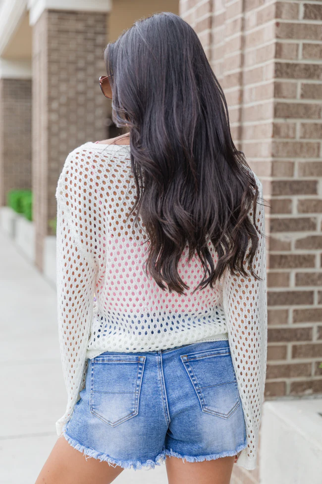 Evermore Elegance Cream Crochet Cardigan FINAL SALE - Terpint