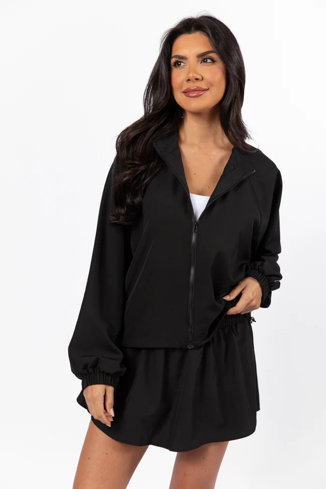 On The Daily Black Full-Zip Windbreaker FINAL SALE - Terpint