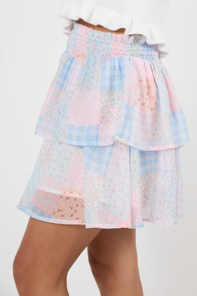 Breezy Multi Pattern Print Tiered Skort FINAL SALE - Terpint