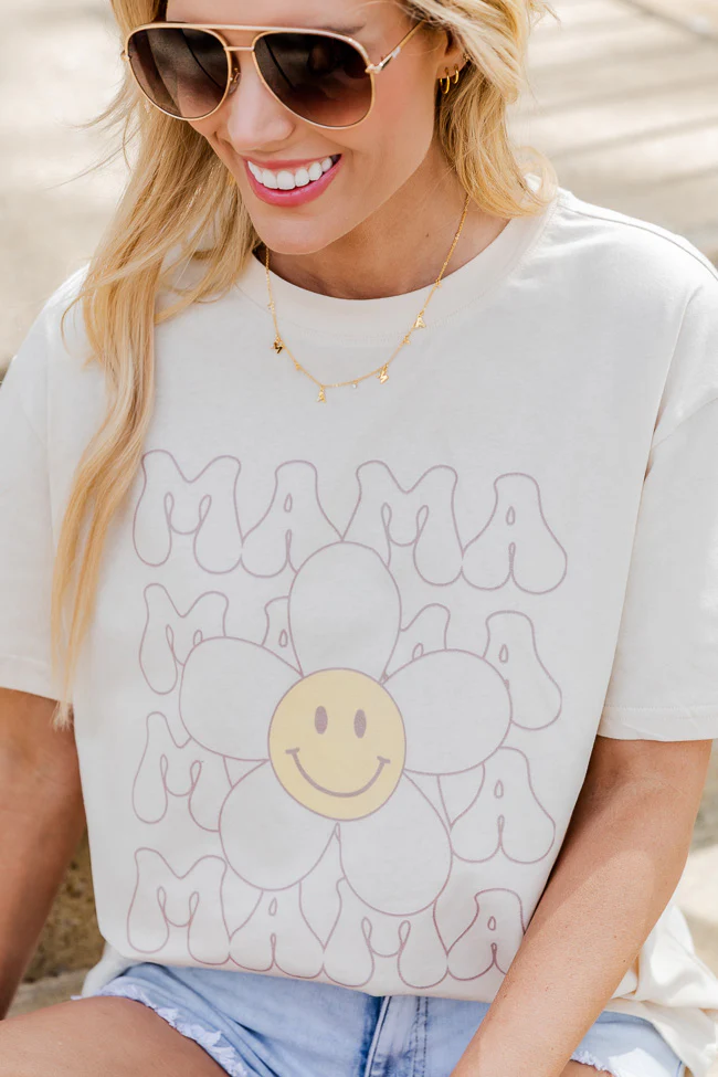 Retro Mama Daisy Ivory Graphic Tee - Terpint