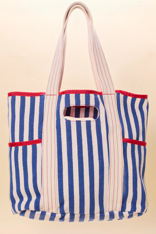 Ty Blue Varsity Stripe Tote - Terpint