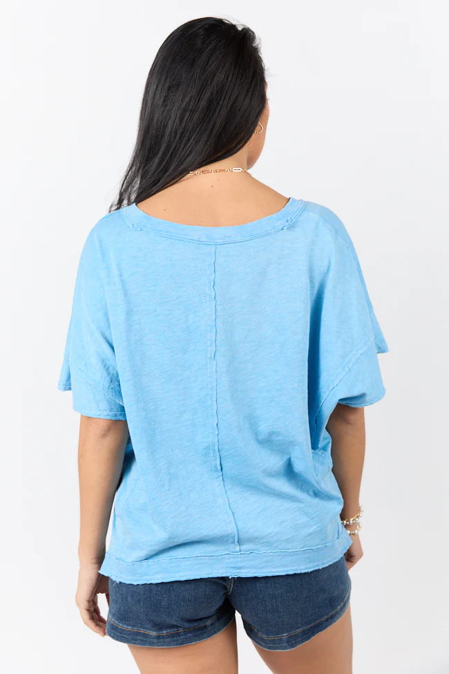 Rooted Essential Blue V-Neck Tee - Terpint