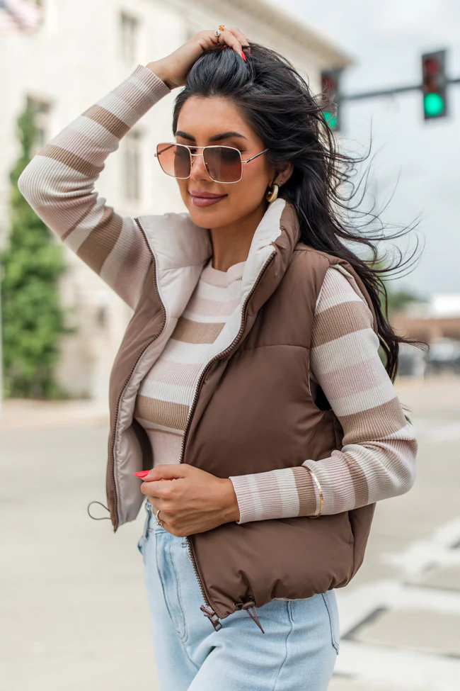 Where You See Fit Cocoa and Khaki Reversible Vest FINAL SALE - Terpint