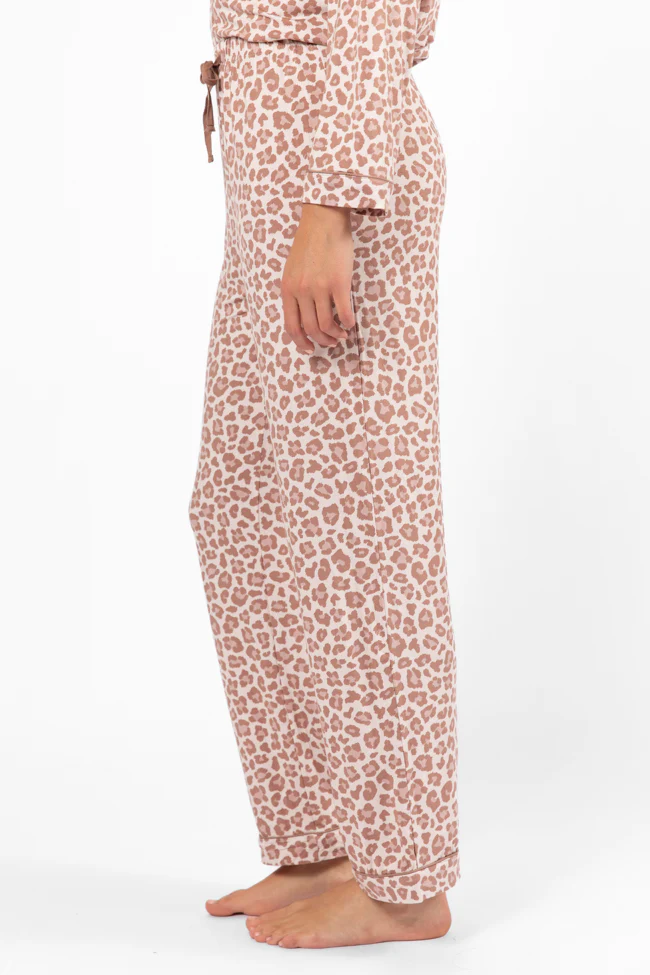 Under The Stars Neutral Leopard Pajama Pants FINAL SALE - Terpint