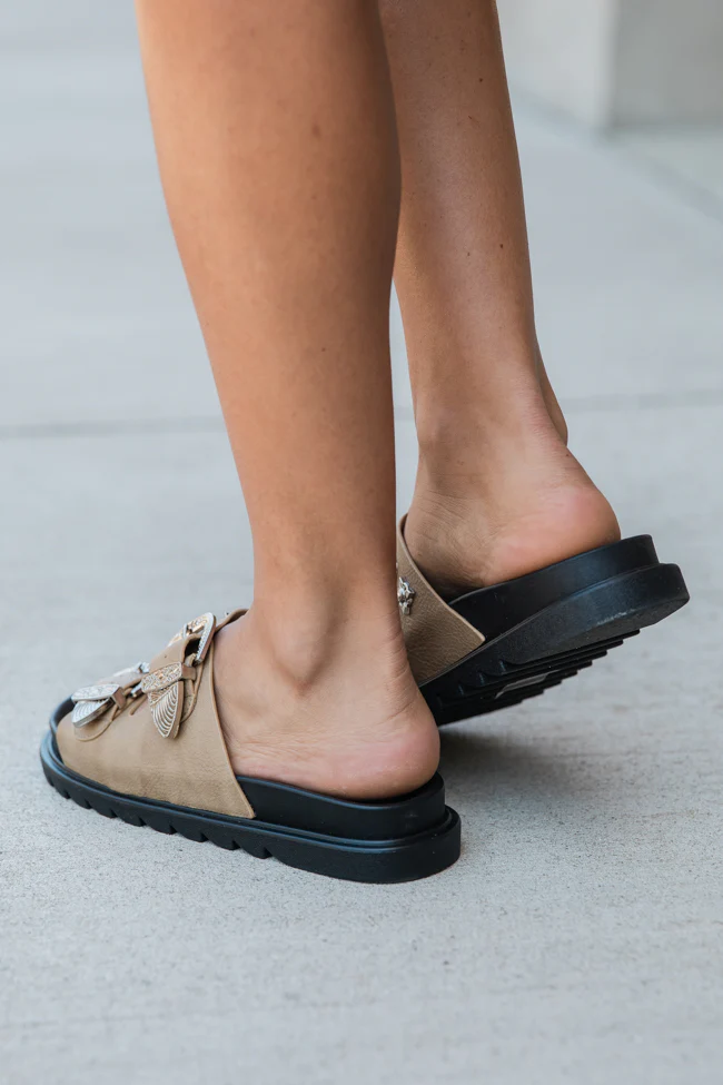 LeeAnn Taupe Double Buckle Western Sandals FINAL SALE - Terpint