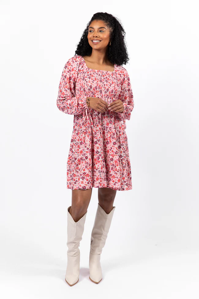 All About You Multi Smocked Knit Floral Dress FINAL SALE - Terpint