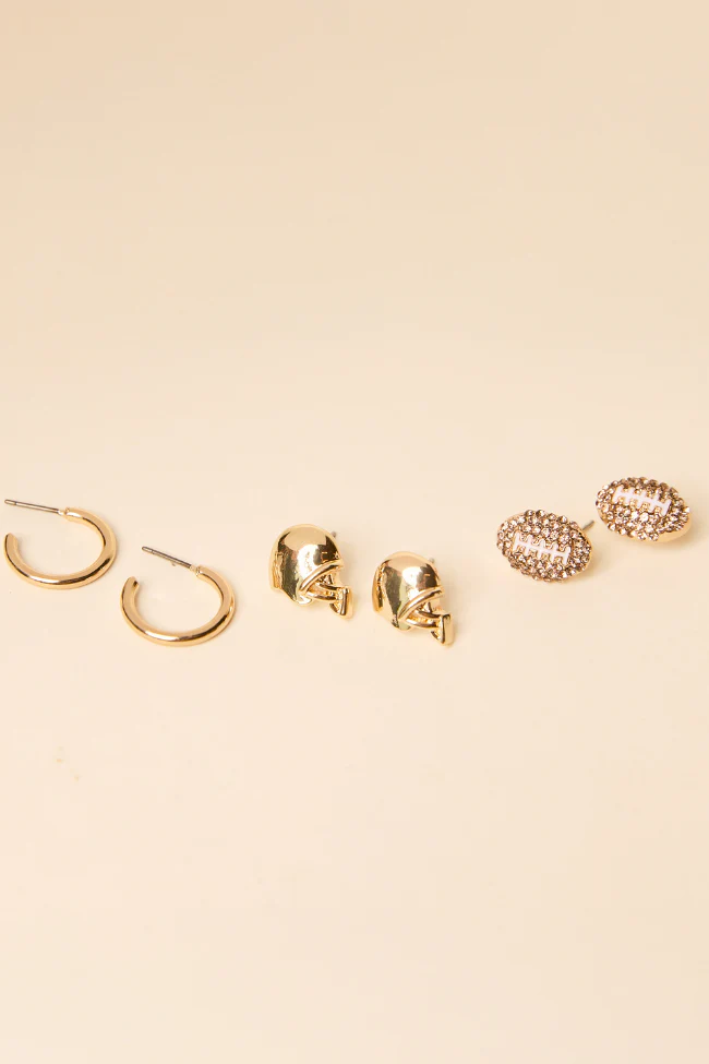 Casey Football Trio Earring Set - Terpint