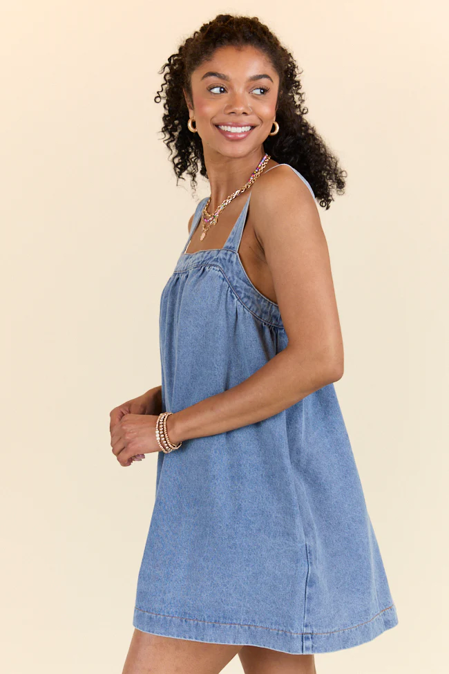 Always Around Denim Babydoll Dress - Terpint