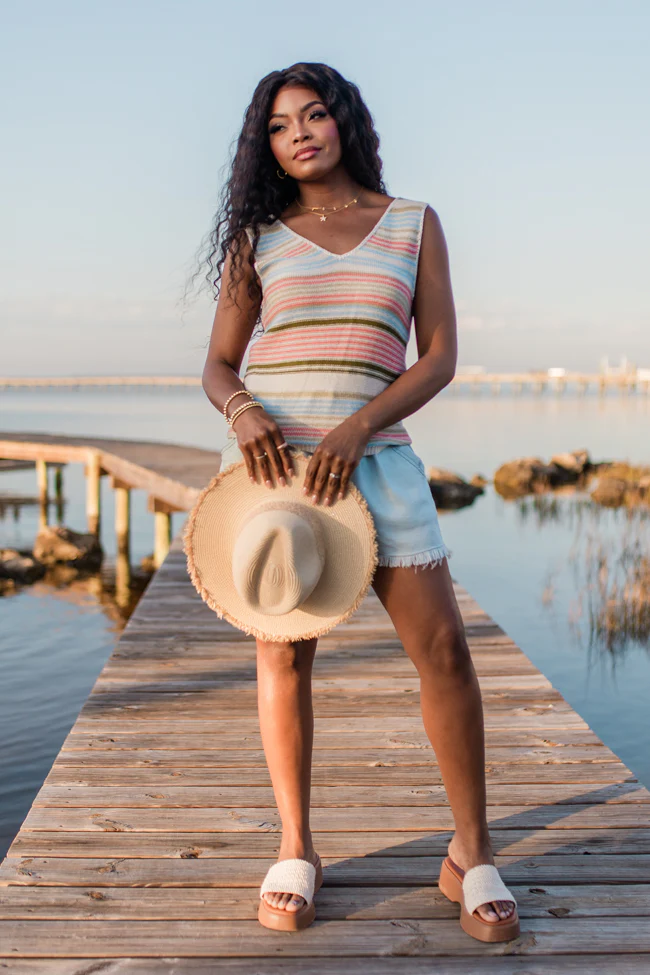 On The Cape Multi Stripe Sweater Tank FINAL SALE - Terpint