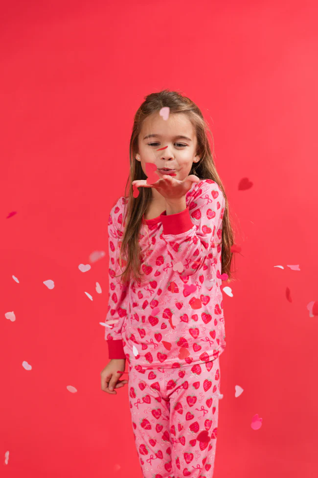Kid's Sweet Dreams Strawberry Hearts Pajama Set FINAL SALE - Terpint