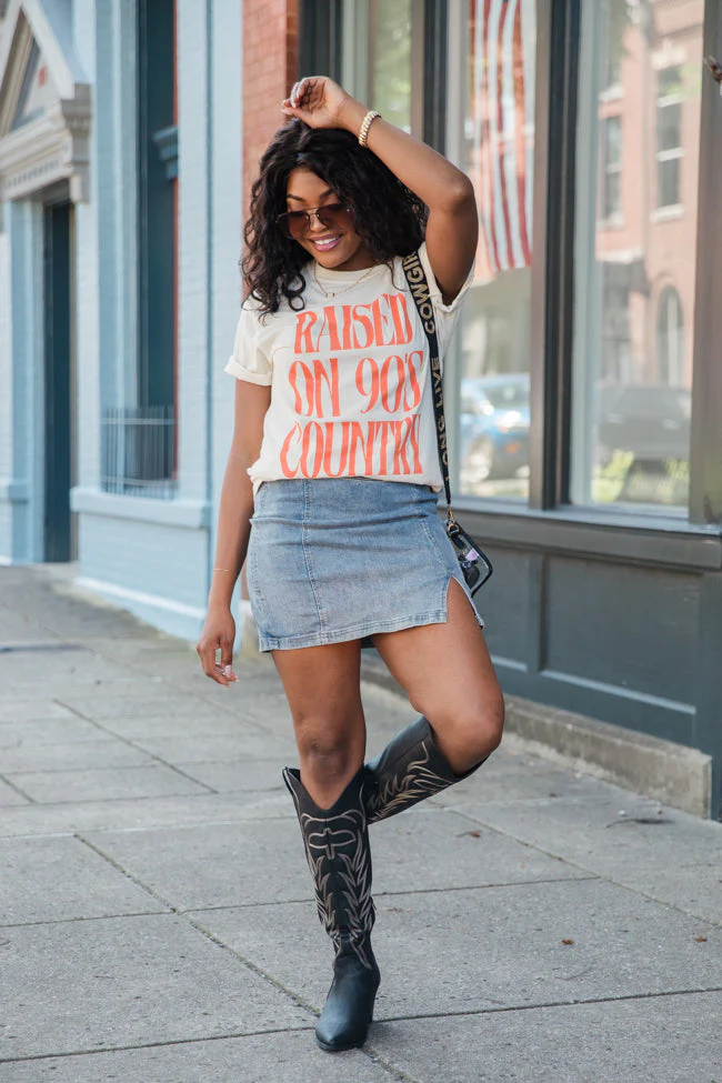 Raised On 90s Country Ivory Graphic Tee - Terpint