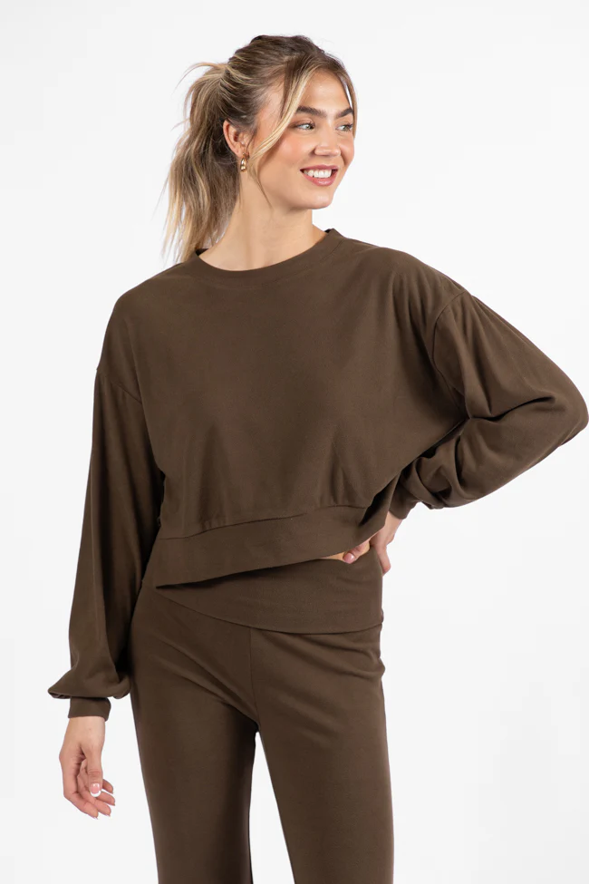In A Dream Brown Super Soft Pullover FINAL SALE - Terpint