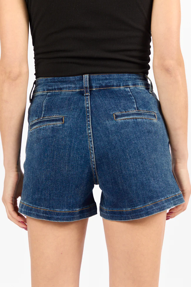 Come As You Are Dark Wash Relaxed Fit Denim Shorts DOORBUSTER - Terpint