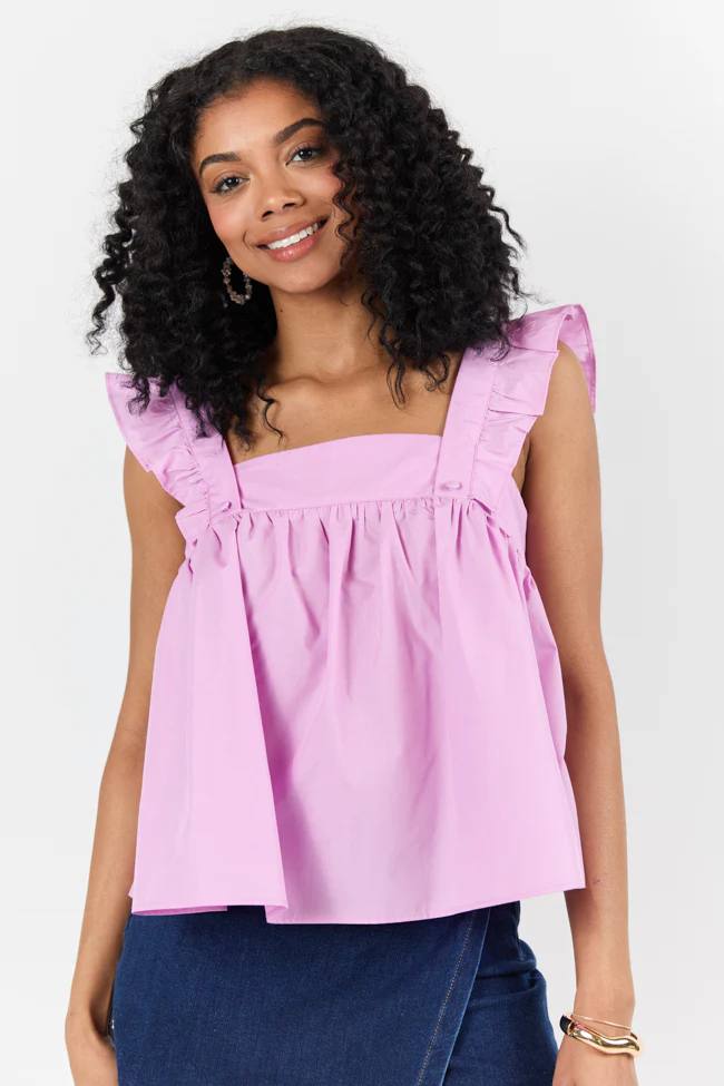 I Choose You Purple Bow Back Detail Woven Tank SALE - Terpint