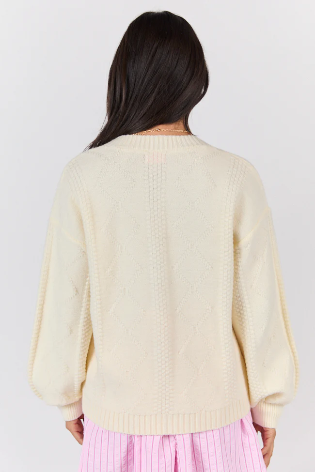 Up To Fate Cream and Pink Multi Floral Embroidered Cardigan FINAL SALE - Terpint