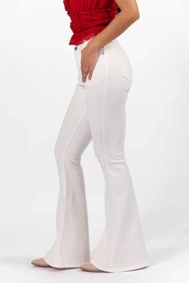 Maren White Stretchy Flare Jeans FINAL SALE - Terpint