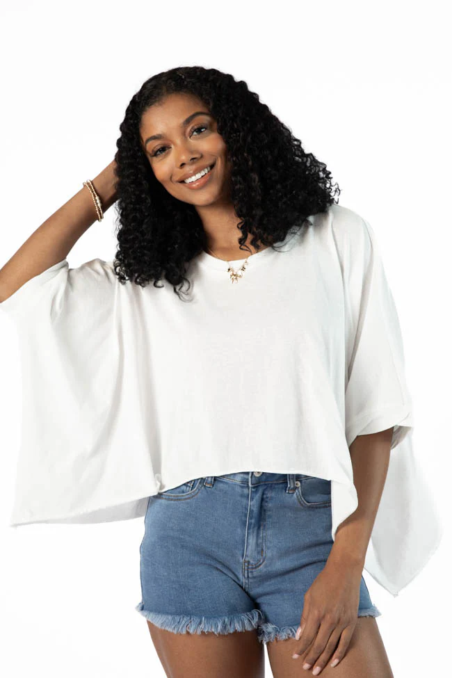 Great Days Ahead Ivory Asymmetrical Hem Tee FINAL SALE - Terpint