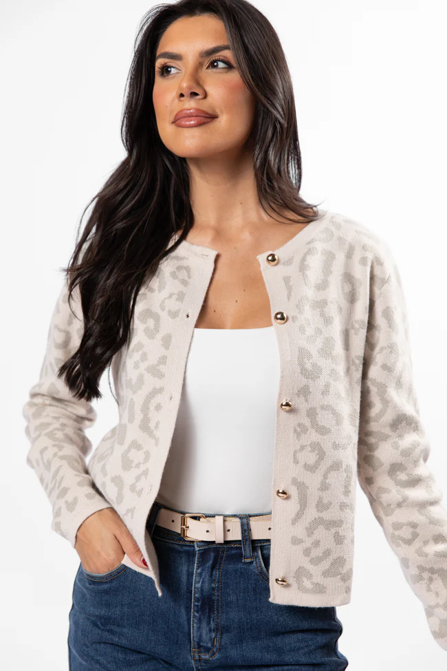 Dream Big Taupe Leopard Cardigan FINAL SALE - Terpint
