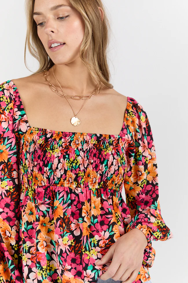 Darling Days Black Floral Top FINAL SALE - Terpint