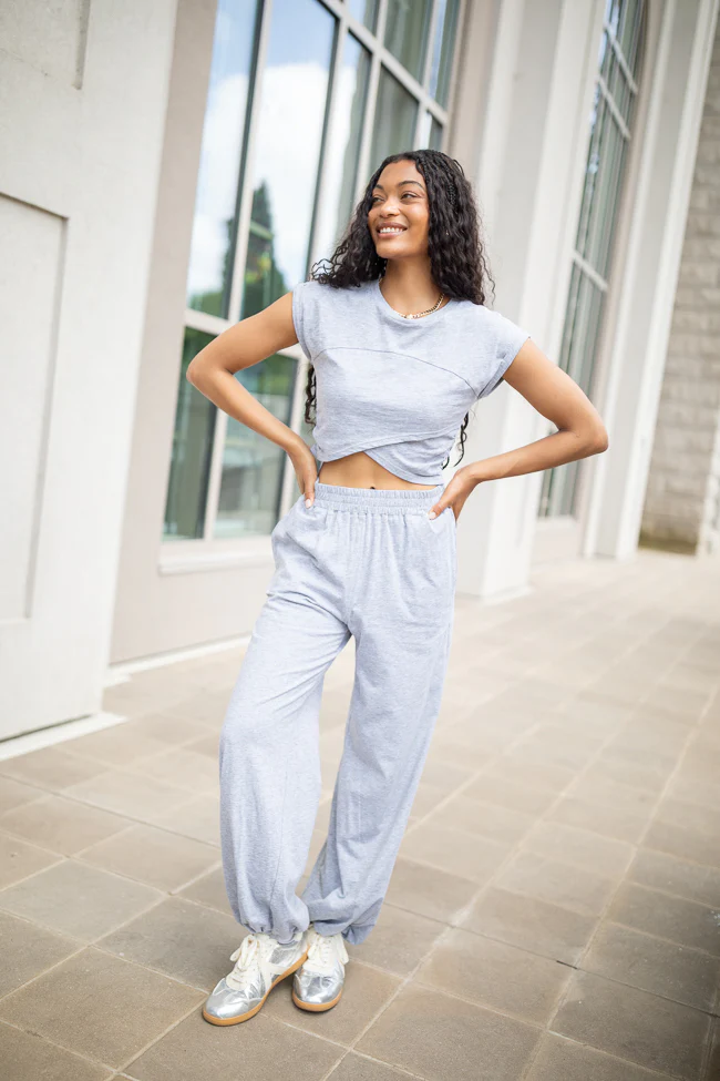 Tinley Heather Grey Lounge Jogger Pants - Terpint