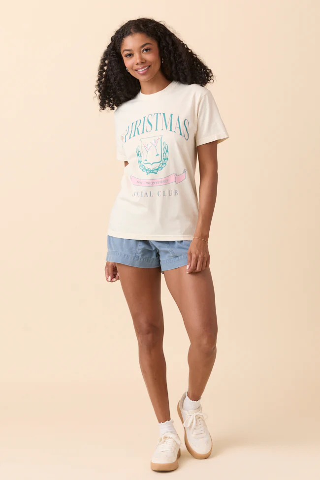 Christmas Social Club Ivory Graphic Tee - Terpint