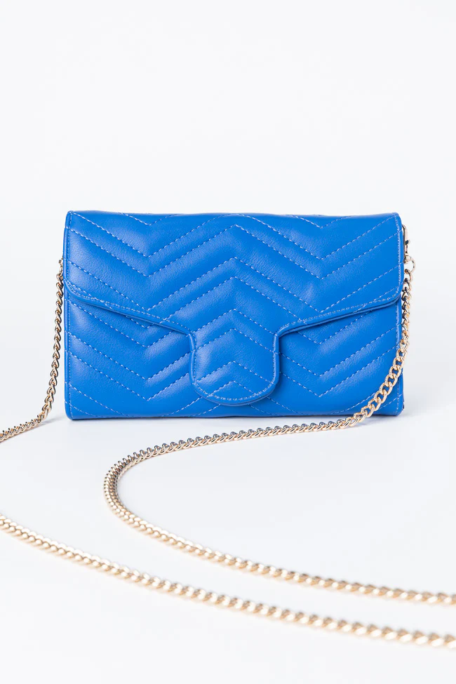 Blue Chevron Crossbody Purse DOORBUSTER - Terpint