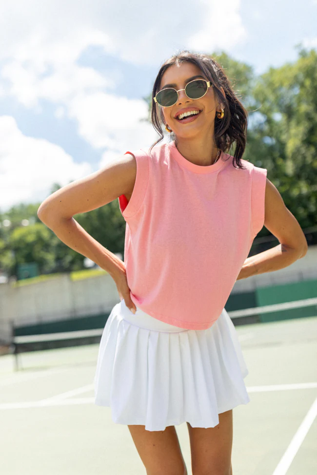 Lilly Pink Sleeveless Knit Top - Terpint