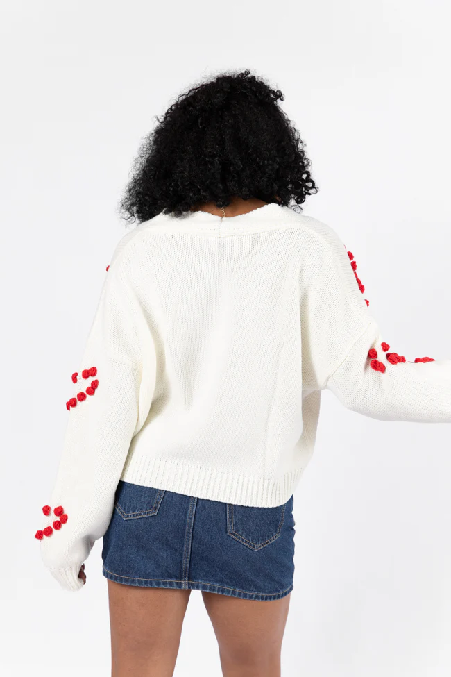 Better Together Ivory Heart Embroidered Cardigan FINAL SALE - Terpint