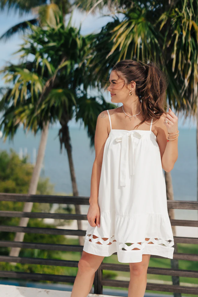 Saltwater Soul Ivory Lattice Mini Dress FINAL SALE - Terpint