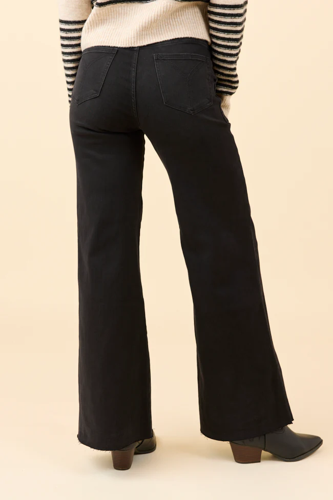 Cora Black Rock High Rise Wide Leg Jeans - Terpint