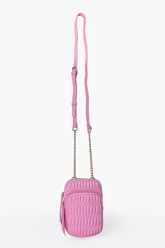 Pink Ruched Crossbody Purse DOORBUSTER - Terpint