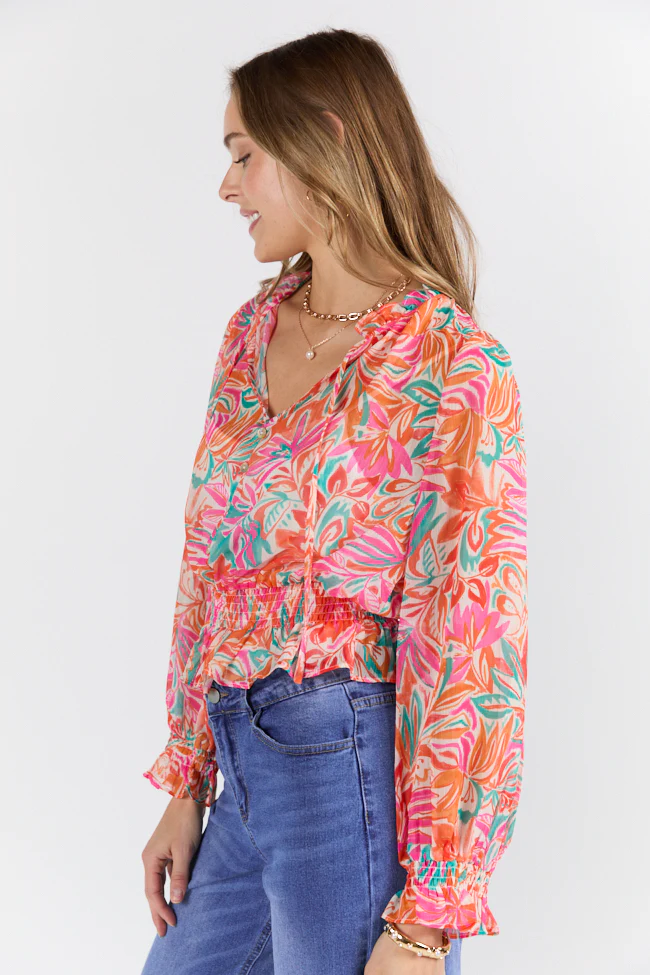 Take Me To The Tropics Multi Print Blouse With Cami Lining FINAL SALE - Terpint