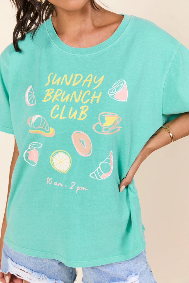 Sunday Brunch Club Mint Graphic Tee DOORBUSTER - Terpint