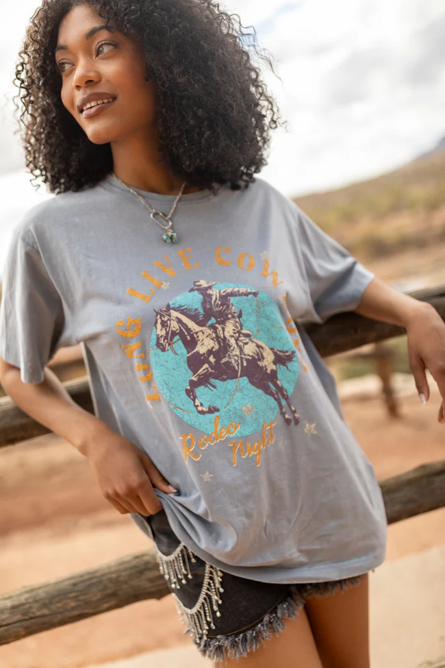 Zutter Long Live Cowboys Grey Graphic Tee - Terpint