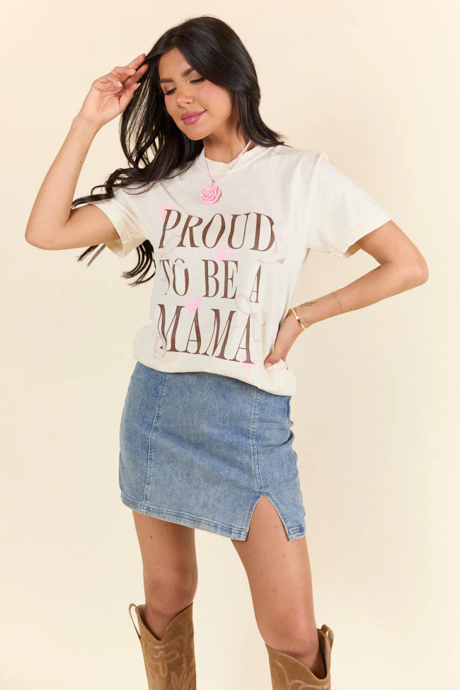 Proud To Be A Mama Western Ivory Graphic Tee - Terpint