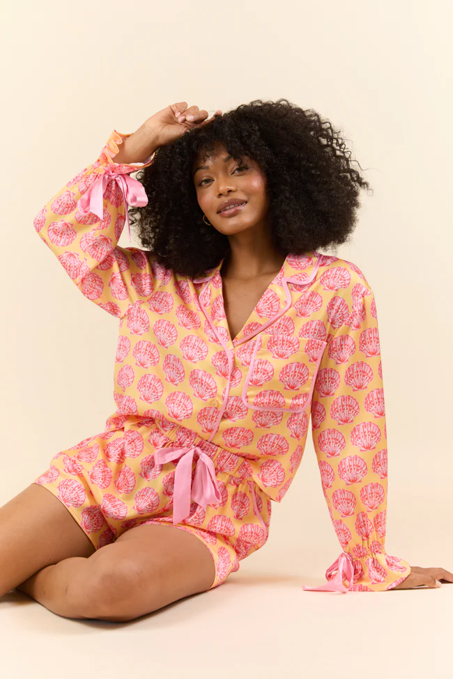 Seashell Serenity Satin Pajama Top FINAL SALE - Terpint