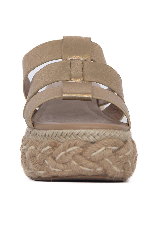 Sidney Gold Distress Slip-on Platform Sandals FINAL SALE - Terpint