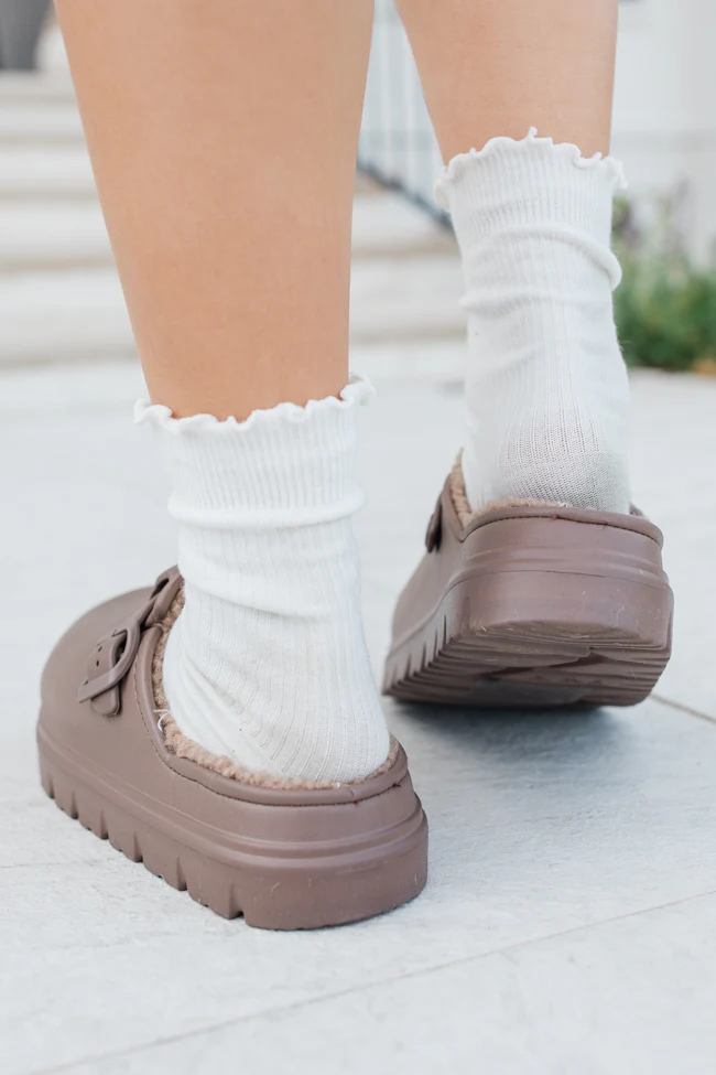Palmer Chocolate Rubber Sherpa Lined Slip-on Clogs FINAL SALE - Terpint