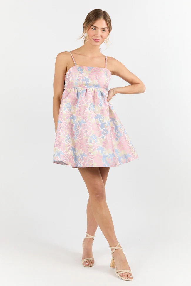 April Showers Multi Jacquard Printed Mini Dress FINAL SALE - Terpint