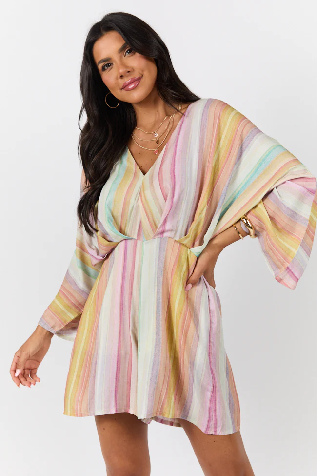 Nights In Watercolor Multi Print Romper FINAL SALE - Terpint