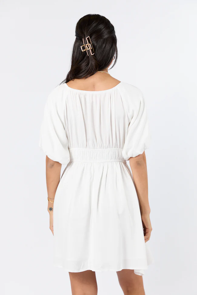 When In Paradise White Solid Mini Dress FINAL SALE - Terpint