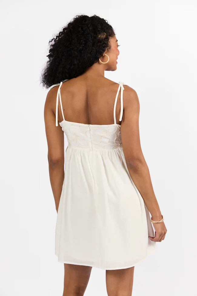 Blooming Confidence Ivory Embroidered Floral Dress FINAL SALE - Terpint